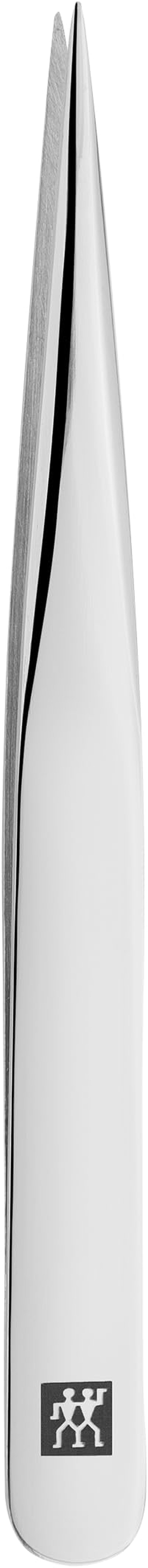 ZWILLING Pointed Tweezer (removal of splinters, ingrown or fine hair, hand-finished, roughened tips), Polished, Silver, 3.5 inch