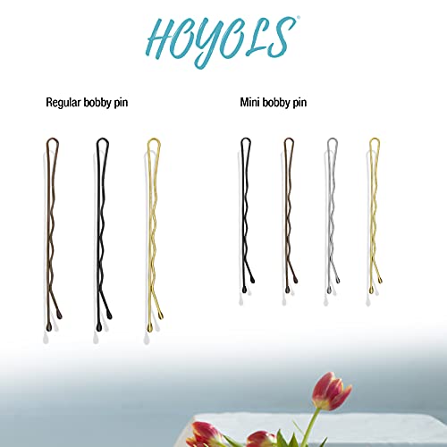 HOYOLS 100-Piece Silver Bobby Pins for All Hair Types