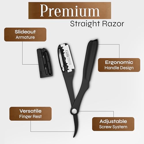 Facón Professional Straight Edge Razor Kit with 100 Platinum Blades