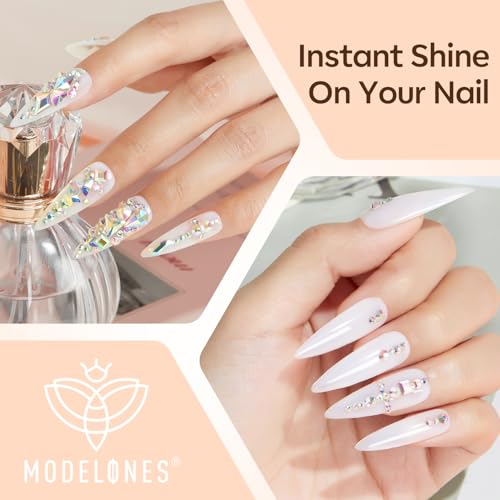 Modelones 4-in-1 Rhinestone Nail Glue - Super Strong UV Adhesive, 30g