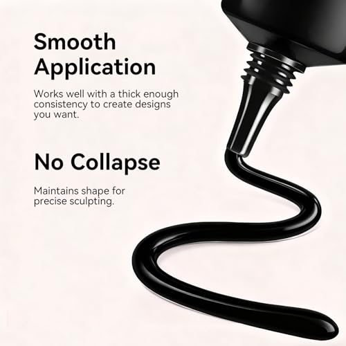 MAYCHAO 3D Sculpting Gel Nail Art - 15ml Black Rhinestone Glue