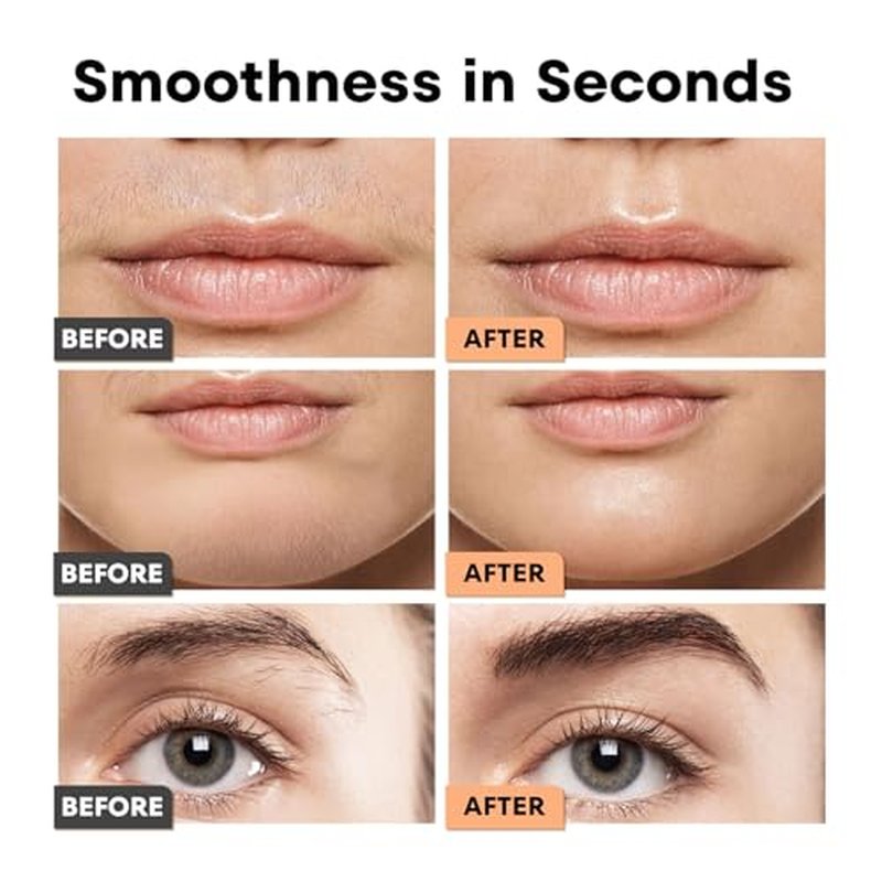 VG VOGCREST Eyebrow & Facial Trimmer: 2 in1 Rechargeable Facial Hair Removal & Eyebrow Shaver - Body Razor with Built-in LED Light (Rose Gold)