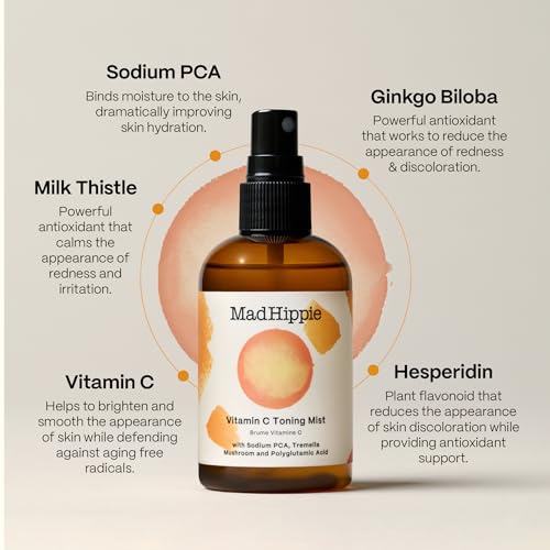 Mad Hippie Vitamin C Toning Mist – Hydrating Facial Spray, 4 Fl Oz