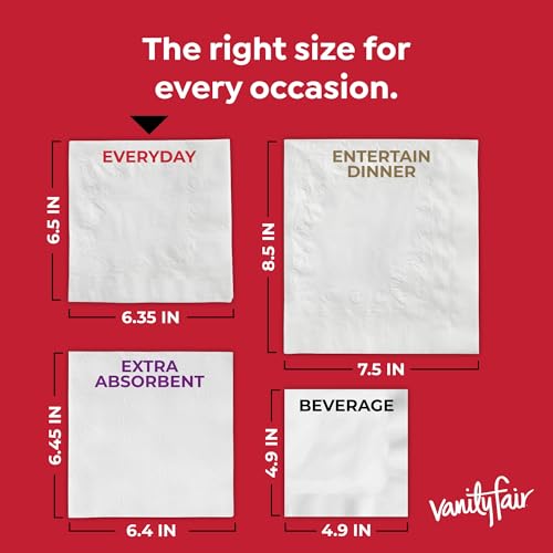 Vanity Fair Everyday Paper Napkins, 400 Count - 2-Ply Disposable Napkins