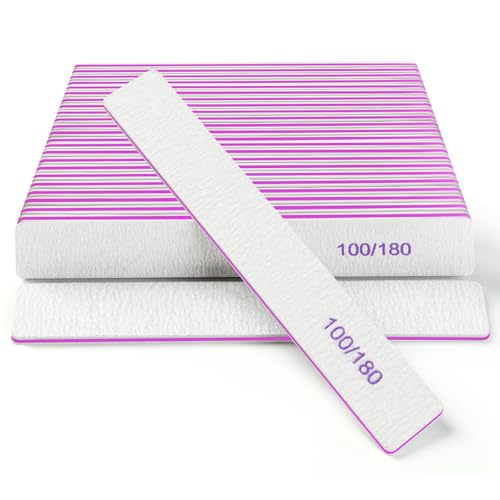 18-Pack Nail Files, 100/180 Grit Double-Sided Emery Boards