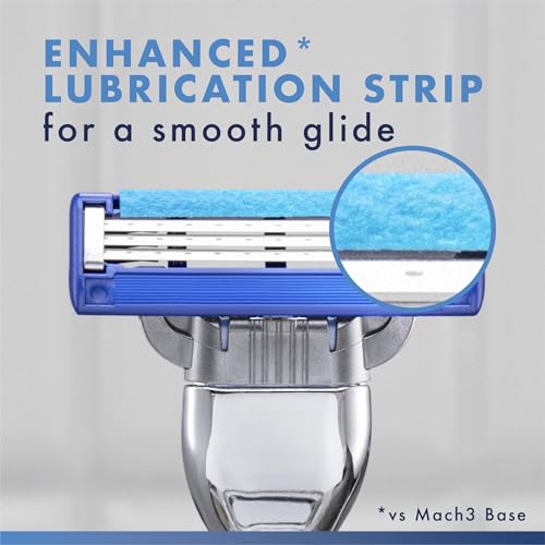 Gillette Mach3 Turbo Razors for Men, 1 Handle, 4 Blade Refills