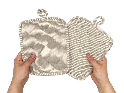American Linen 8-Pack Heat Resistant Pot Holders - Beige