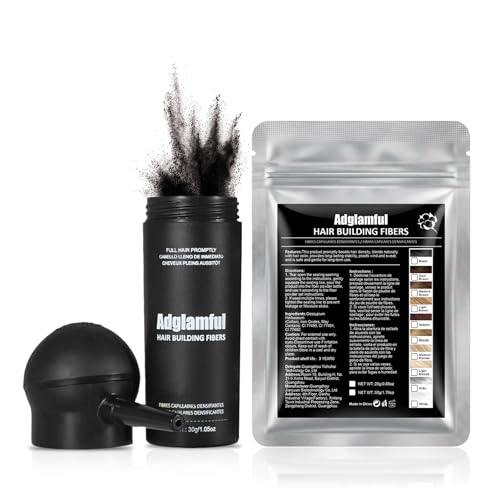 2PCS Dark Brown Hair Fibers for Thinning Hair - Long-Lasting Hair Building Spray with Applicator & Refill Pack, Instant Coverage, 30g+25g