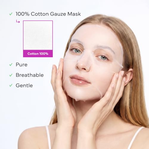 SAM'U Clear Panthenol Chilling Facial Mask with Birch Sap & Xylitol - Vegan Cooling Sheet for Deep Hydration, Sensitive Skin, 5 Sheets