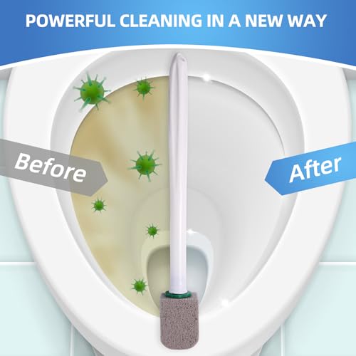 Pumice Stone Toilet Cleaner with Long Handle - 10 Replacement Stones