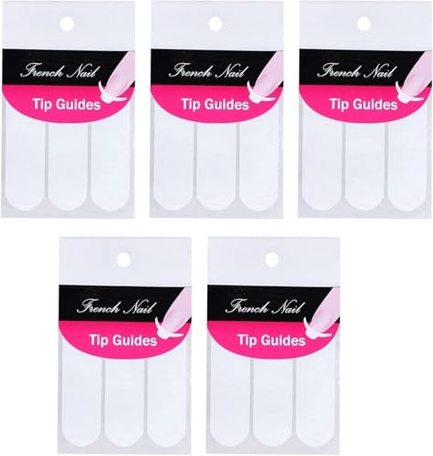 240 Pcs White French Manicure Nail Art Stickers - Moon Shape Strips