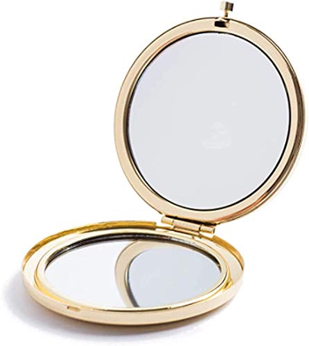 Gold Compact Mirror 5-Pack - Double-Sided Travel Makeup Mirror with 1X/2X Magnification