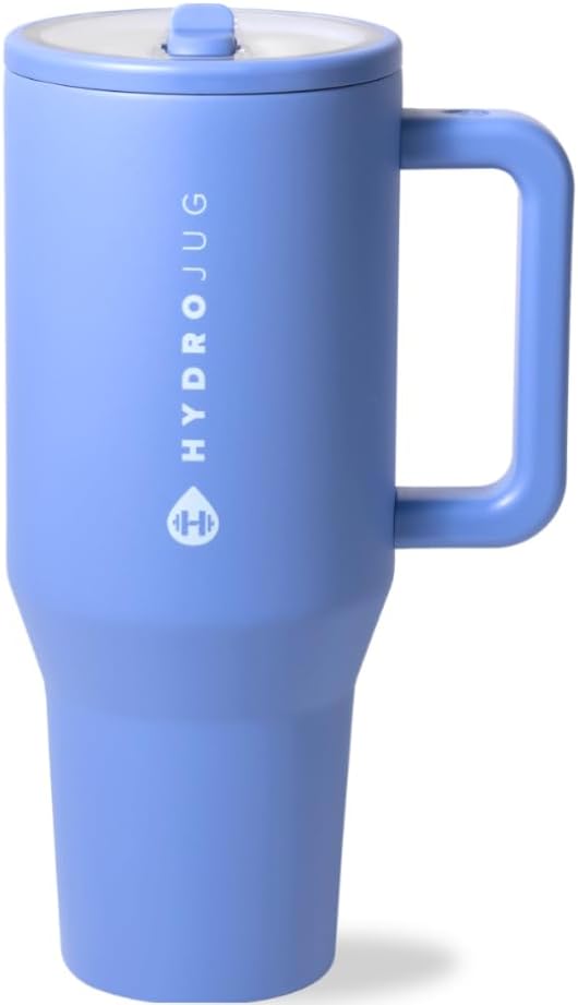 HydroJug 32 oz Insulated Water Bottle - Leak Resistant with Handle & Flip Straw | Pink Sand