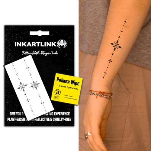 INKARTLINK Henna. Temporary Tattoos, Realistic Waterproof Fake Tattoos