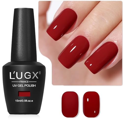 L'UGX Dark Red Gel Nail Polish 15ML - Cherry Deep Red Christmas Color