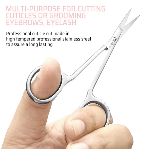 ROUSE Modern Professional Stainless Steel Cuticle Scissors for Manicure & Pedicure