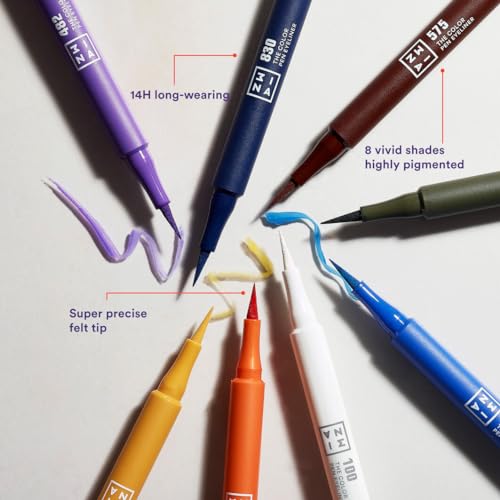 3INA Waterproof Colorful Liquid Eyeliner Pencil - 14 Hour Wear, Precision Felt Tip