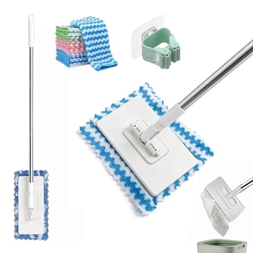 Mini Lazy Mop with Clip-on Grip & Zero-Touch Cloth Change