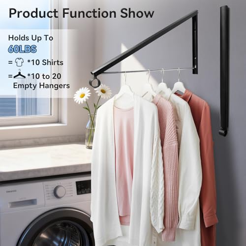 Retractable Wall Mounted Drying Rack - Aluminum Clothes Hanger