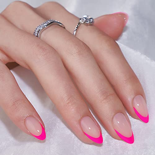 BTArtbox Berry French Press On Nails - Short Almond, 32 Ct Kit