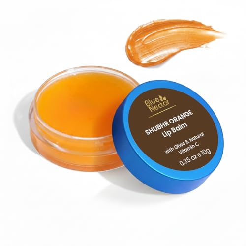 Blue Nectar Ayurvedic Orange Lip Balm with Organic Ghee & Natural Vitamin C - Travel Size