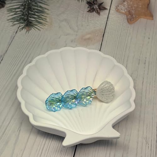 Blue Starfish Seashell Hair Clips - Beach Ocean Accessories, 6 Pack