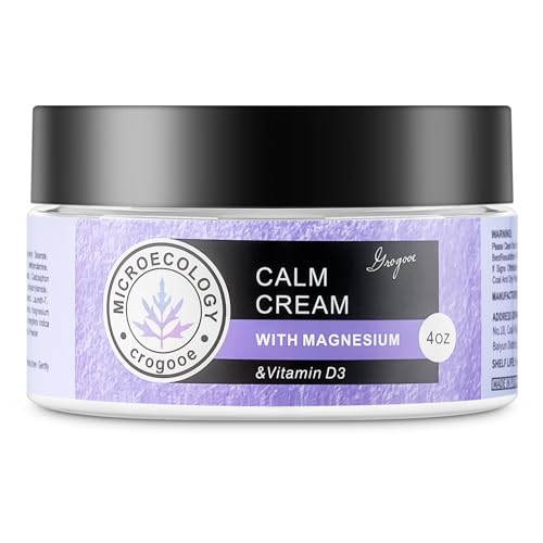 Magnesium Cream for Sleep & Relaxation - Hydrating Nighttime Body Lotion with Vitamin E, Lavender, 4 OZ