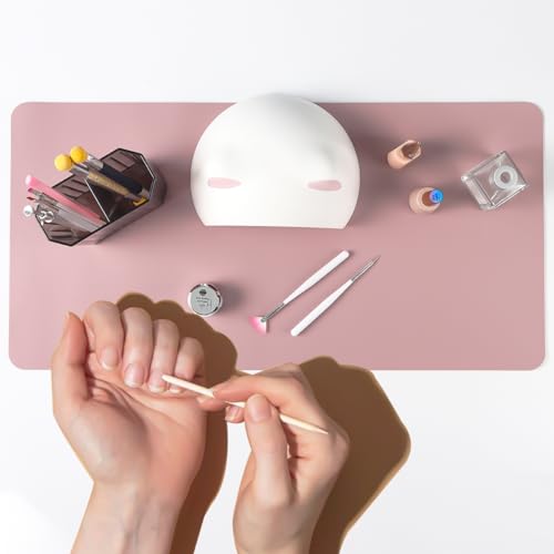 2PCS Nail Art Table Mat with Microfiber Leather, Non-Slip, Waterproof, Professional Manicure Desk Pad