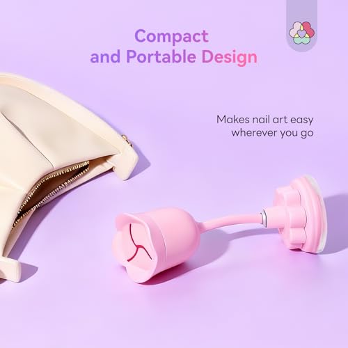 SAVILAND Rotatable Nail Polish Holder with Silicone Petal Design for Manicure DIY