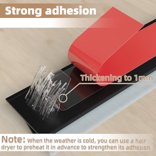 KNEELISA 39” Door Sweep Brush Seal - Silicone Adhesive Gap Filler