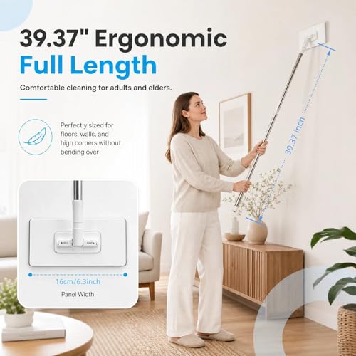 Mini Lazy Mop with Clip-on Grip & Zero-Touch Cloth Change