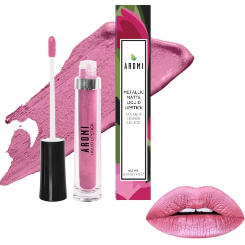 Aromi Metallic Matte Liquid Lipstick - Cotton Candy Rosy Pink Shade