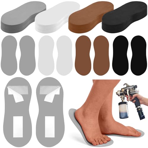 Suhine Dark Color Disposable Spray Tan Feet Pads Bulk 40 Pairs, Comfortable & Hygienic Sunless Tanning Accessories