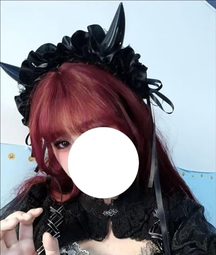 Gothic Lolita Lace Devil Horns Headband - Halloween Hair Accessories