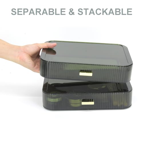 Stackable Makeup Organizer Drawer - Green, 1 Drawer for Cosmetics