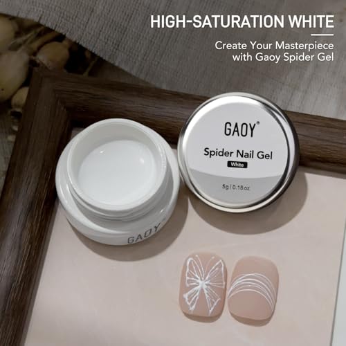 GAOY Spider Gel Nail Art Polish - Highly Pigmented White 5g