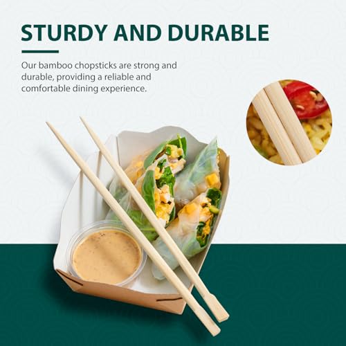 Soeos 100 Disposable Bamboo Chopsticks - 9 Inch, Eco-Friendly, Individually Wrapped