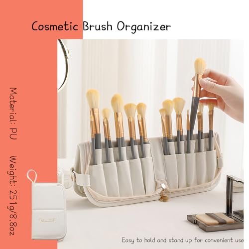 Portable Waterproof Makeup Brush Bag - Holds 20 Brushes