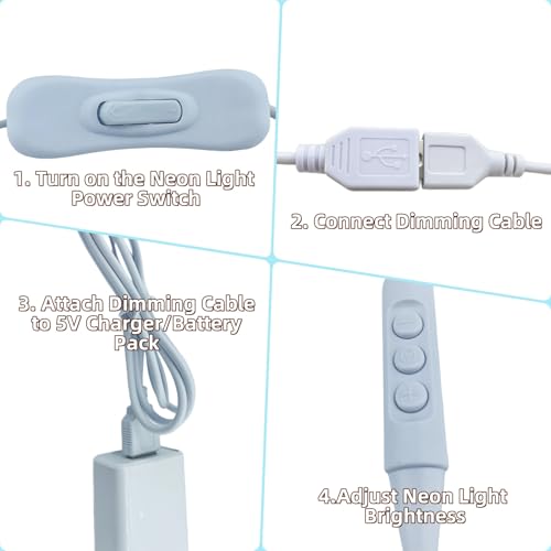 USB Neon Light Dimmer Switch - Adjustable Brightness Controller