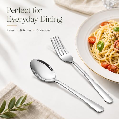 12-Piece Stainless Steel Flatware Set for 6 - Dishwasher Safe Utensils