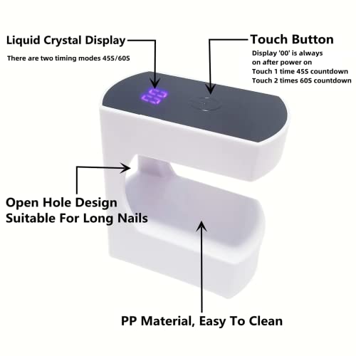 Lishumei 24W UV LED Nail Lamp for Gel Nails, Portable USB Manicure Dryer with Timer