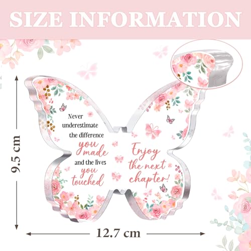 Butterfly Acrylic Farewell Gift Plaque for Coworkers - 5x3.8 Inches