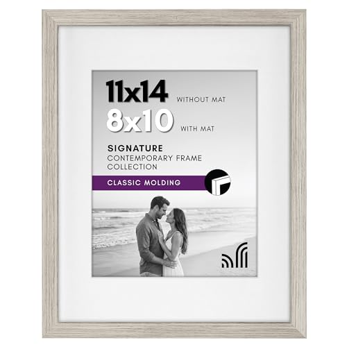 Americanflat 11x14 Driftwood Picture Frame with Shatter-Resistant Glass