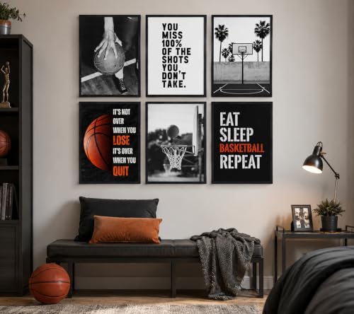 Basketball Inspirational Wall Art Prints - Motivational Quotes for Teens