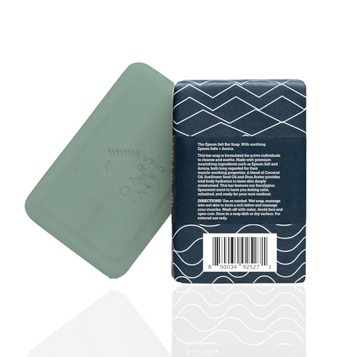 Men's Exfoliating & Moisturizing Bar Soap with Epsom Salt - Post Workout Cleanse