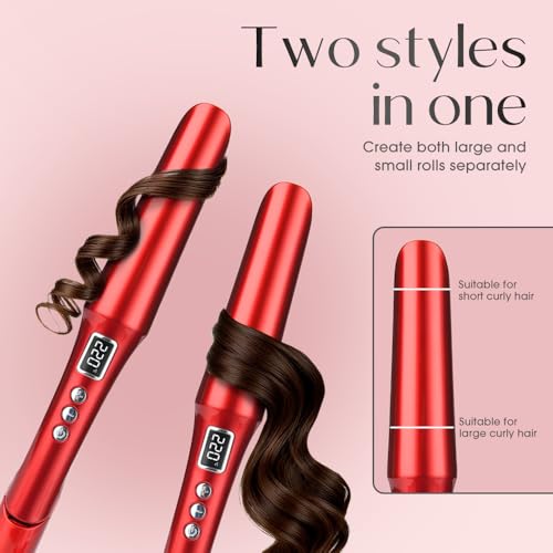 PRITECH 2-in-1 Hair Straightener and Curler - Red, Titanium & Ceramic