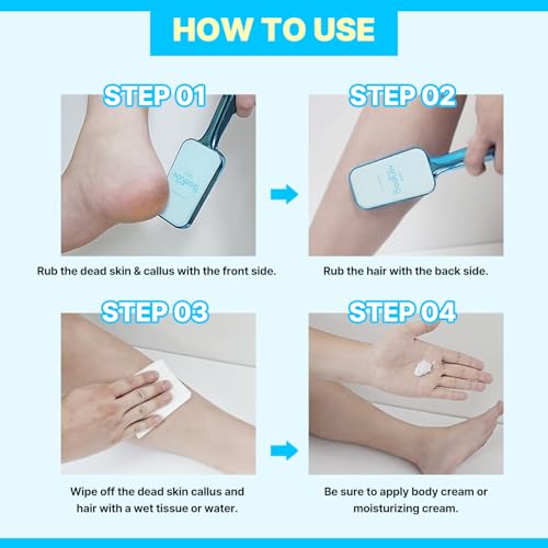 Mymi BlueBlue Dual Foot Callus & Hair Remover Nano Glass Device - Painless, Wet & Dry Use