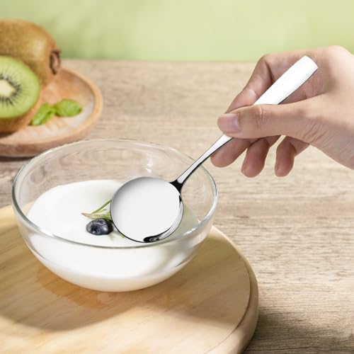 Kekow 12-Piece Stainless Steel Soup Spoons Set - Durable & Mirror Polished