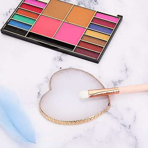Heart-Shaped Resin Nail Art Mixing Palette with Golden Edge