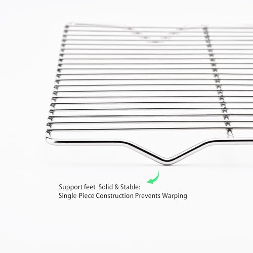 Heavy Duty Stainless Steel Cooling Racks - 2 Pack, 10x15 Inch